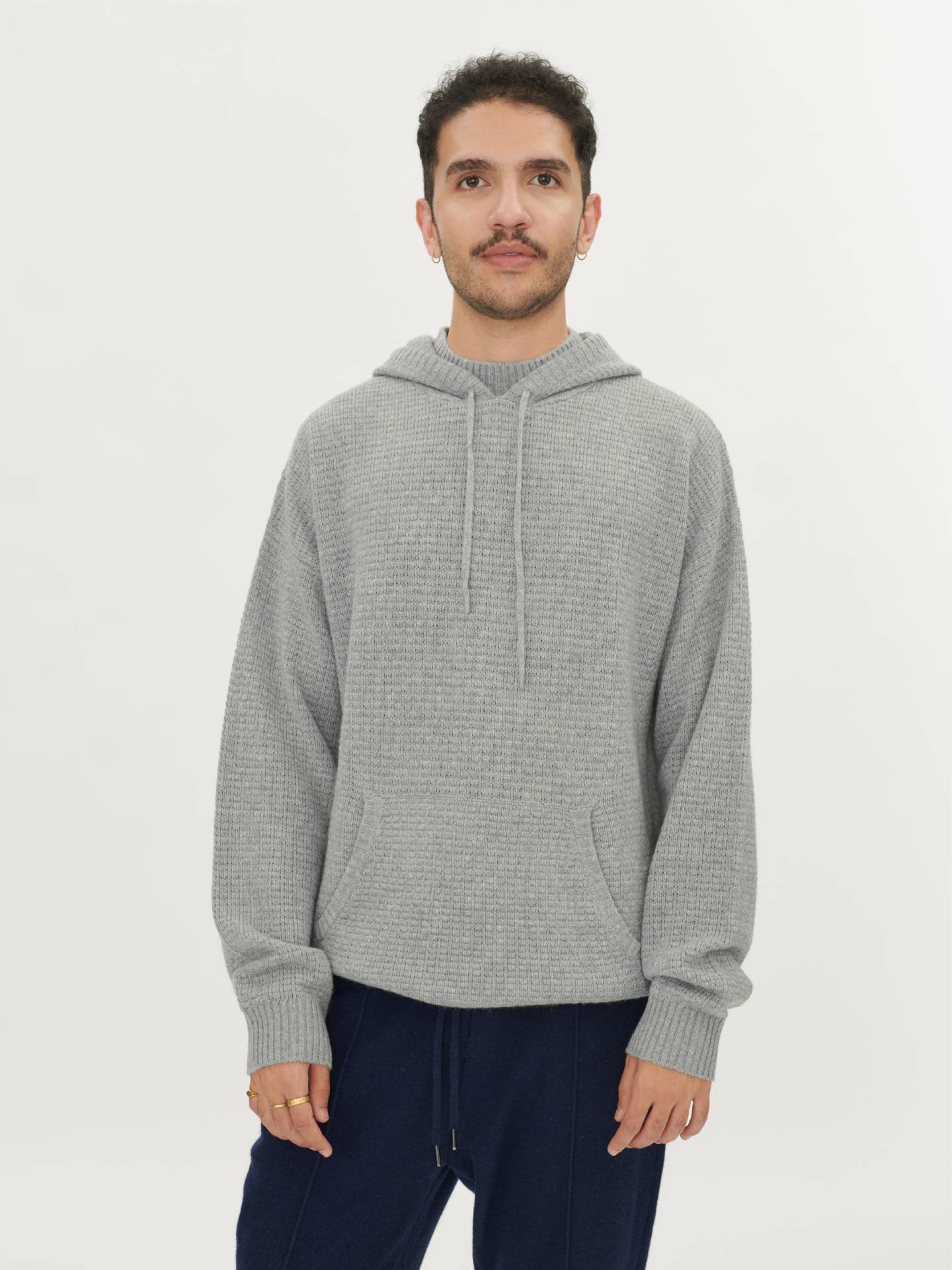 Men's Cashmere Hoodie Light Gray - Gobi Cashmere