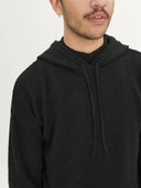 Men's Cashmere Hoodie Black - Gobi Cashmere #color_black