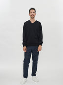 Men’s Cashmere V-Neck Sweater Black | GOBI UK