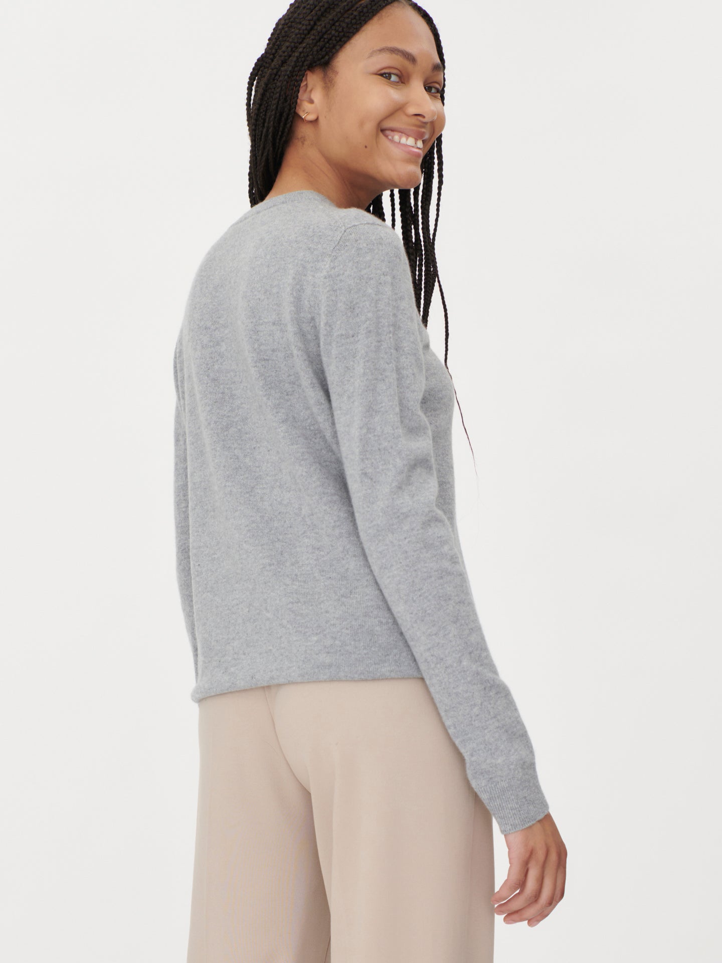 Women's Basic Cashmere Crew Neck Jumper vapor blue - Gobi Cashmere