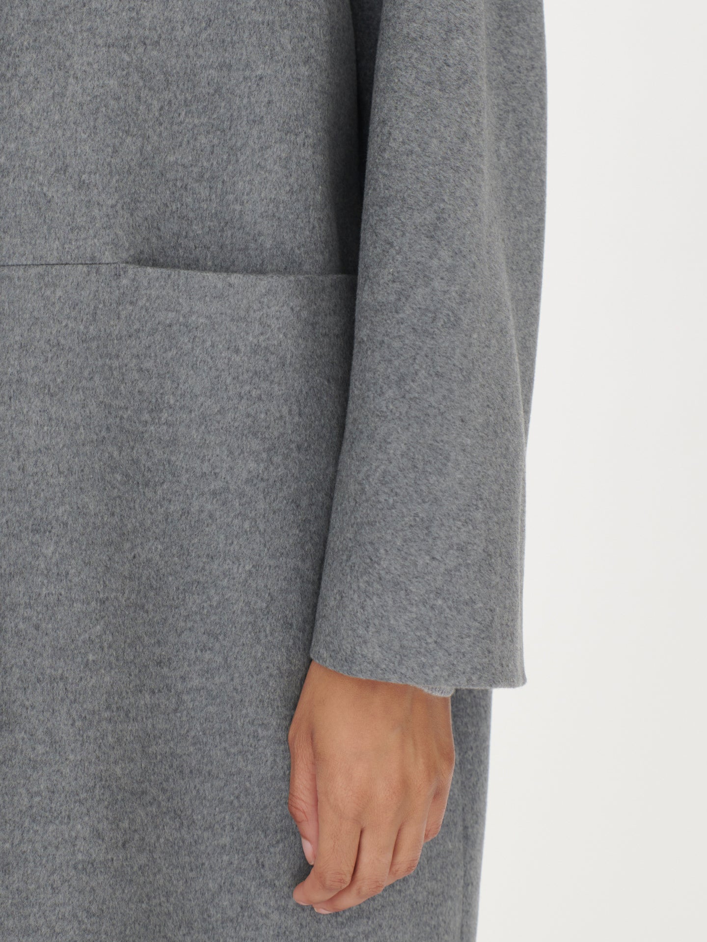 Women's Cashmere Stand Collar Coat Dim Gray - Gobi Cashmere