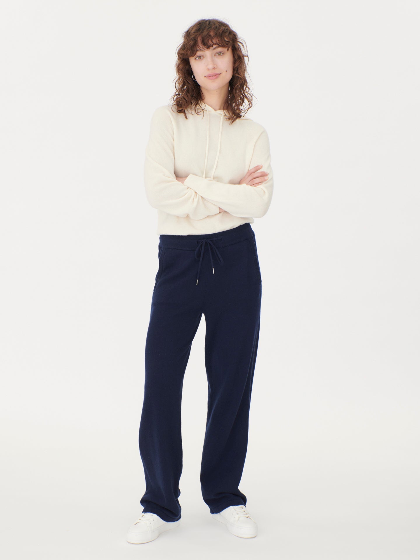 Women's Cashmere  Straight Leg Jogger Navy - Gobi Cashmere
