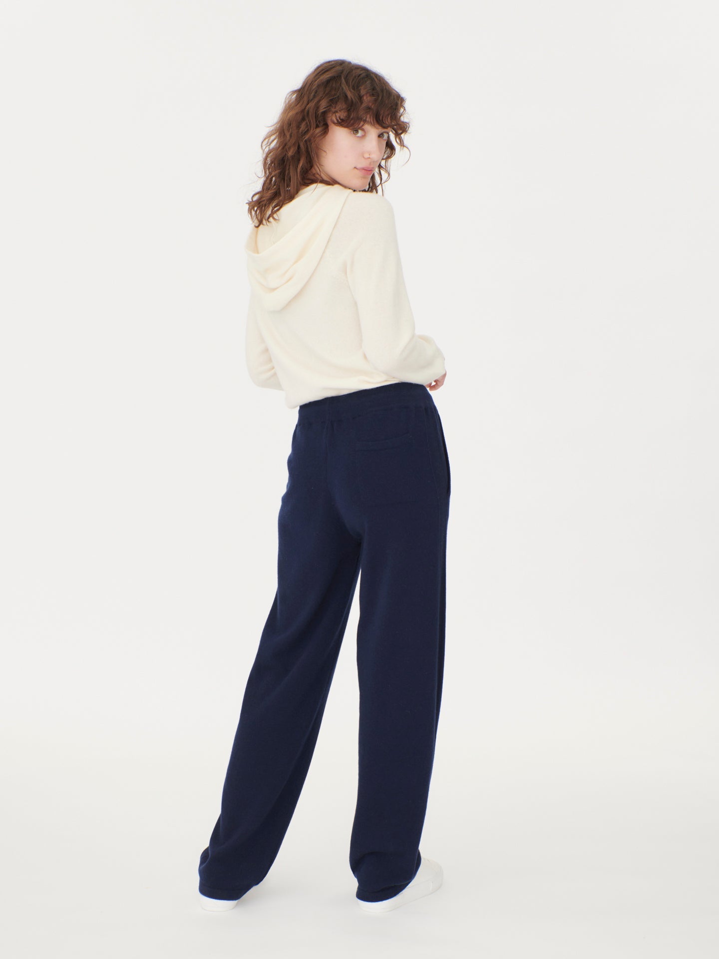 Women's Cashmere  Straight Leg Jogger Navy - Gobi Cashmere
