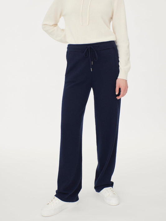 Women's Cashmere  Straight Leg Jogger Navy - Gobi Cashmere