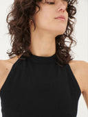 Women's Cashmere Tube Neck Bodysuit Black - Gobi Cashmere #color_black