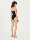 Women's Cashmere Tube Neck Bodysuit Black - Gobi Cashmere #color_black