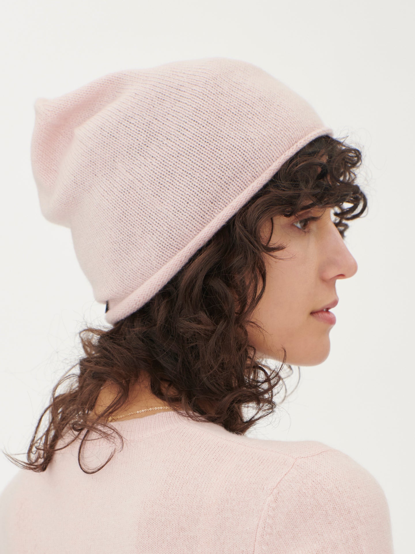 Women's Cashmere Hat & Sweater Set Rosewater - Gobi Cashmere