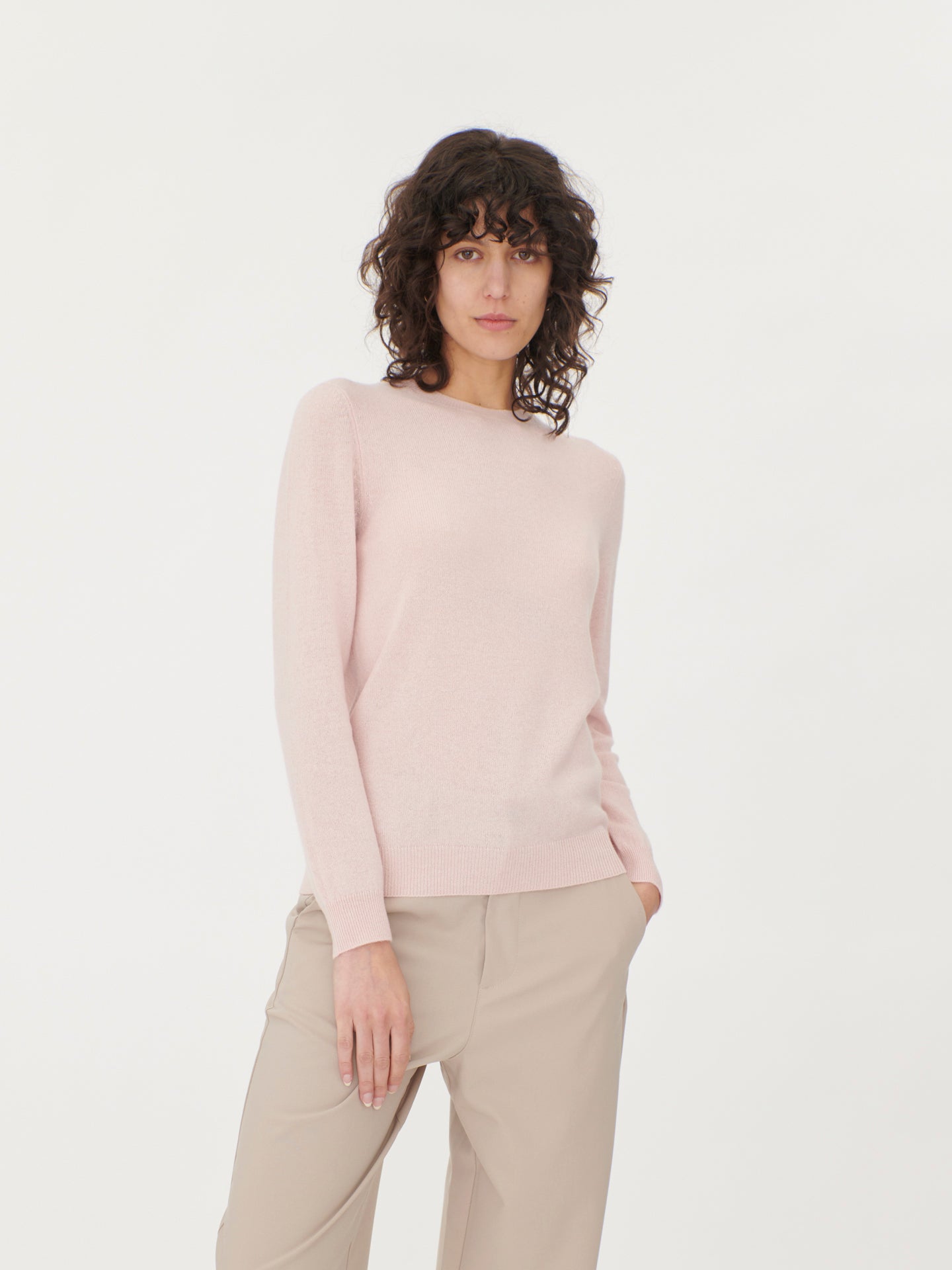 Women's Cashmere Hat & Sweater Set Rosewater - Gobi Cashmere