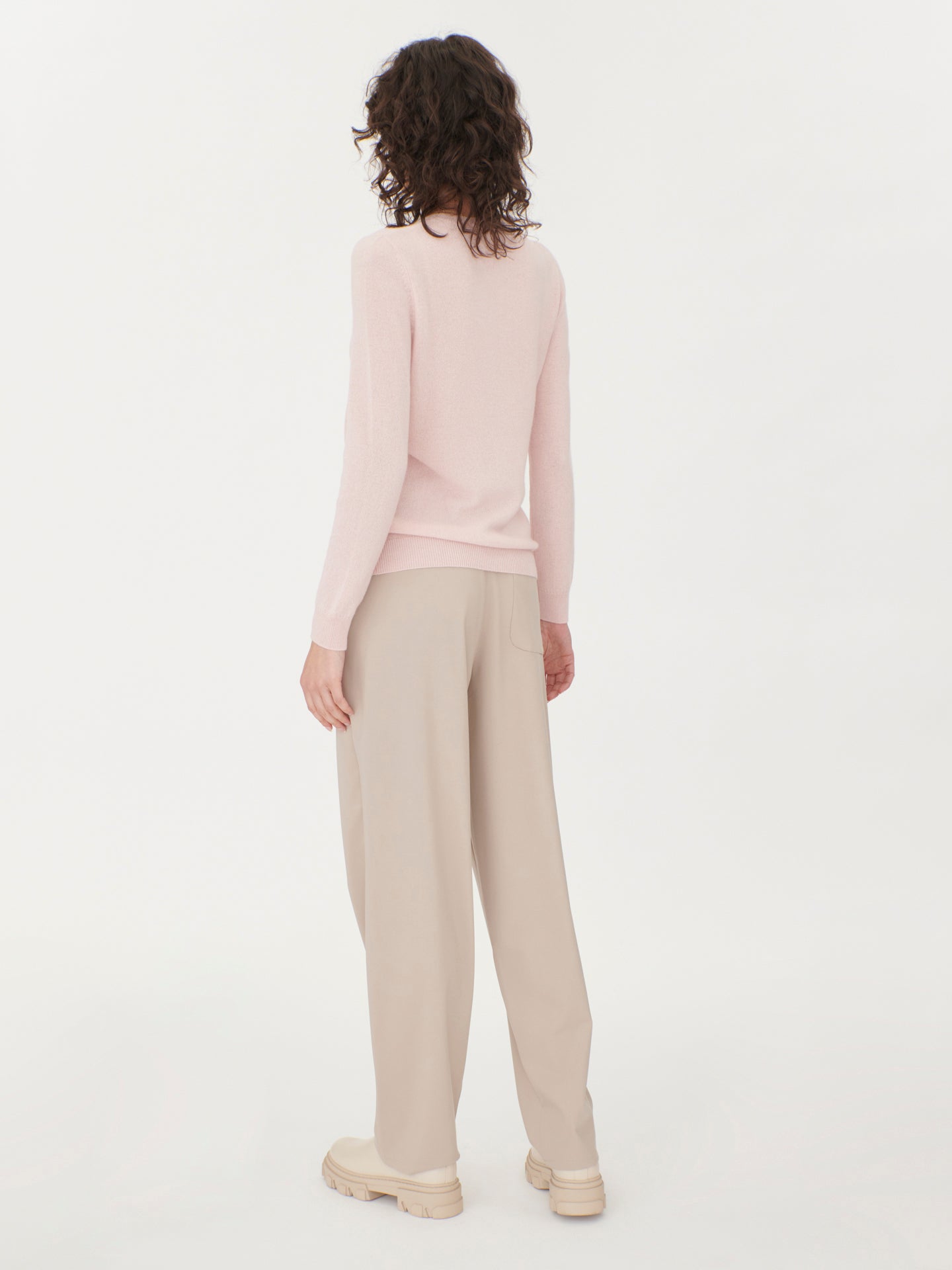 Women's Cashmere Hat & Sweater Set Rosewater - Gobi Cashmere