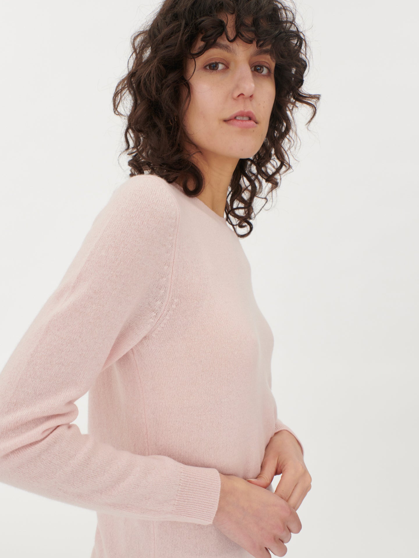 Women's Cashmere Hat & Sweater Set Rosewater - Gobi Cashmere