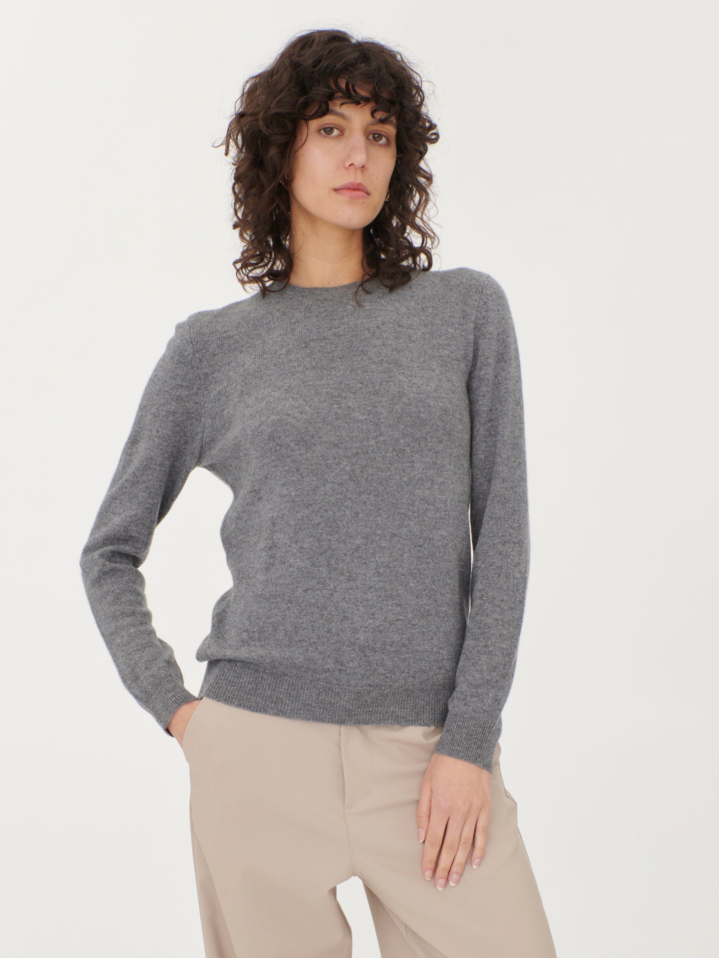 Women's Cashmere €79 Hat & Sweater Set Dim Gray- Gobi Cashmere