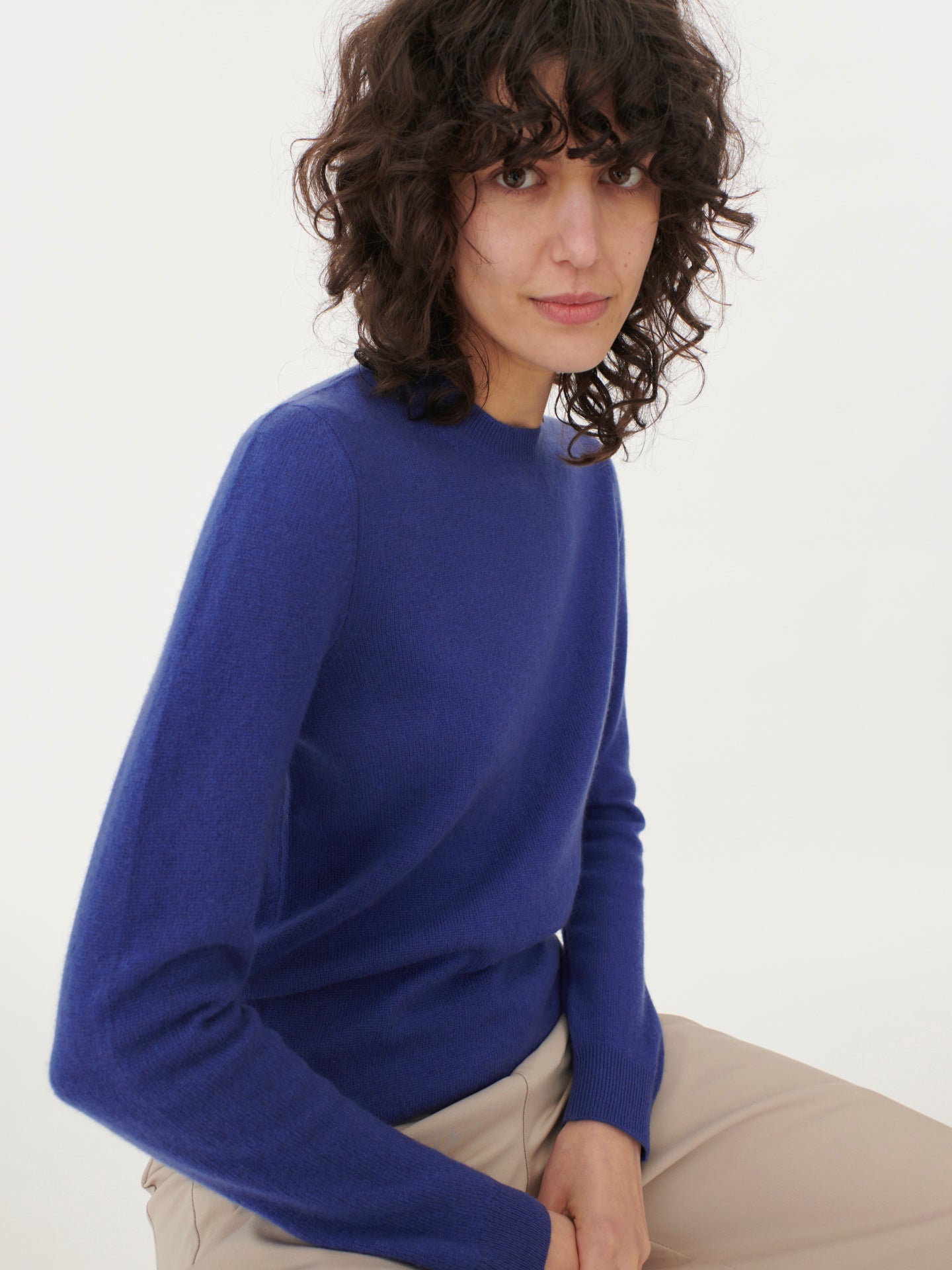 Women's Cashmere €99 Hat & Sweater Set Twilight Blue - Gobi Cashmere