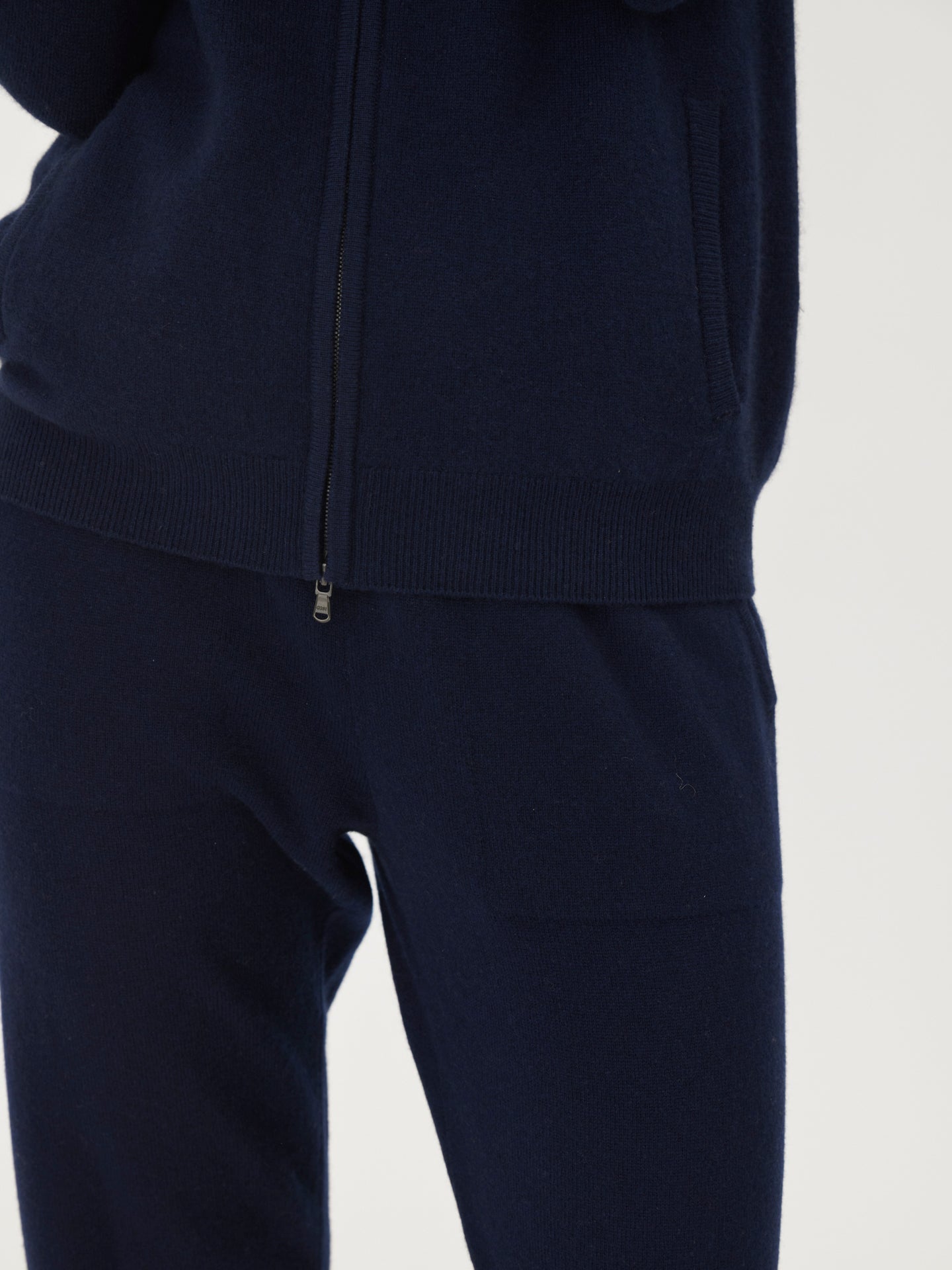 Women's Cashmere Zip Cardigan Navy - Gobi Cashmere
