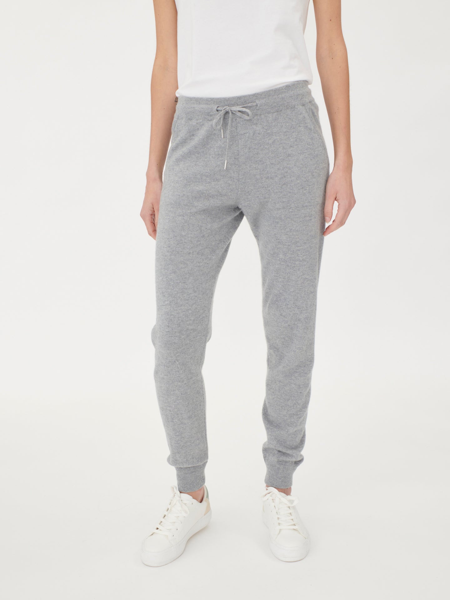 Women's Cashmere Cuffed Jogger Light Gray - Gobi Cashmere