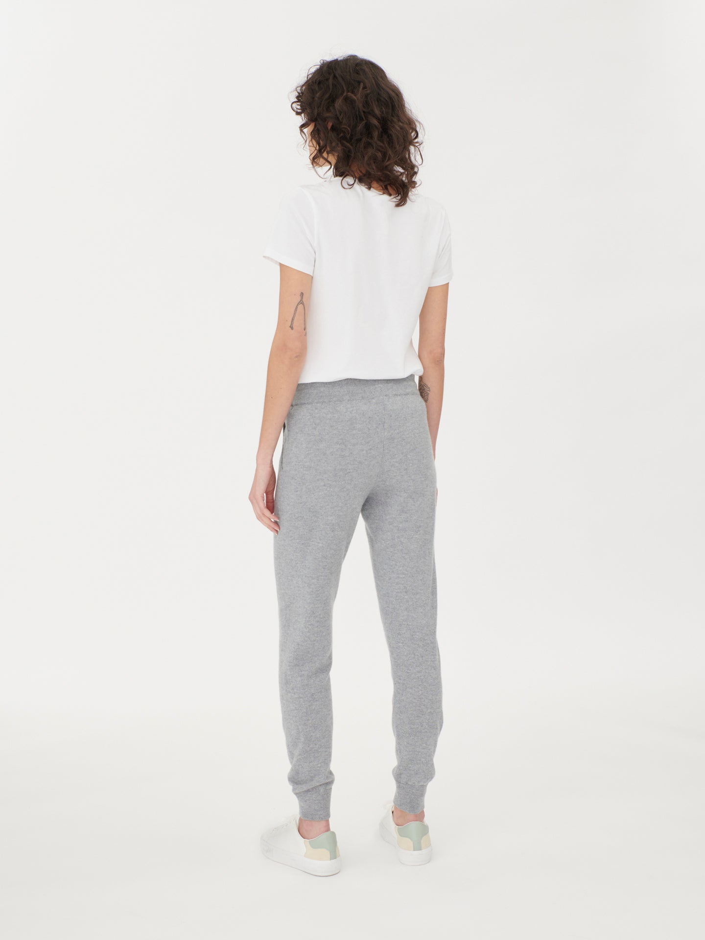 Women's Cashmere Cuffed Jogger Light Gray - Gobi Cashmere