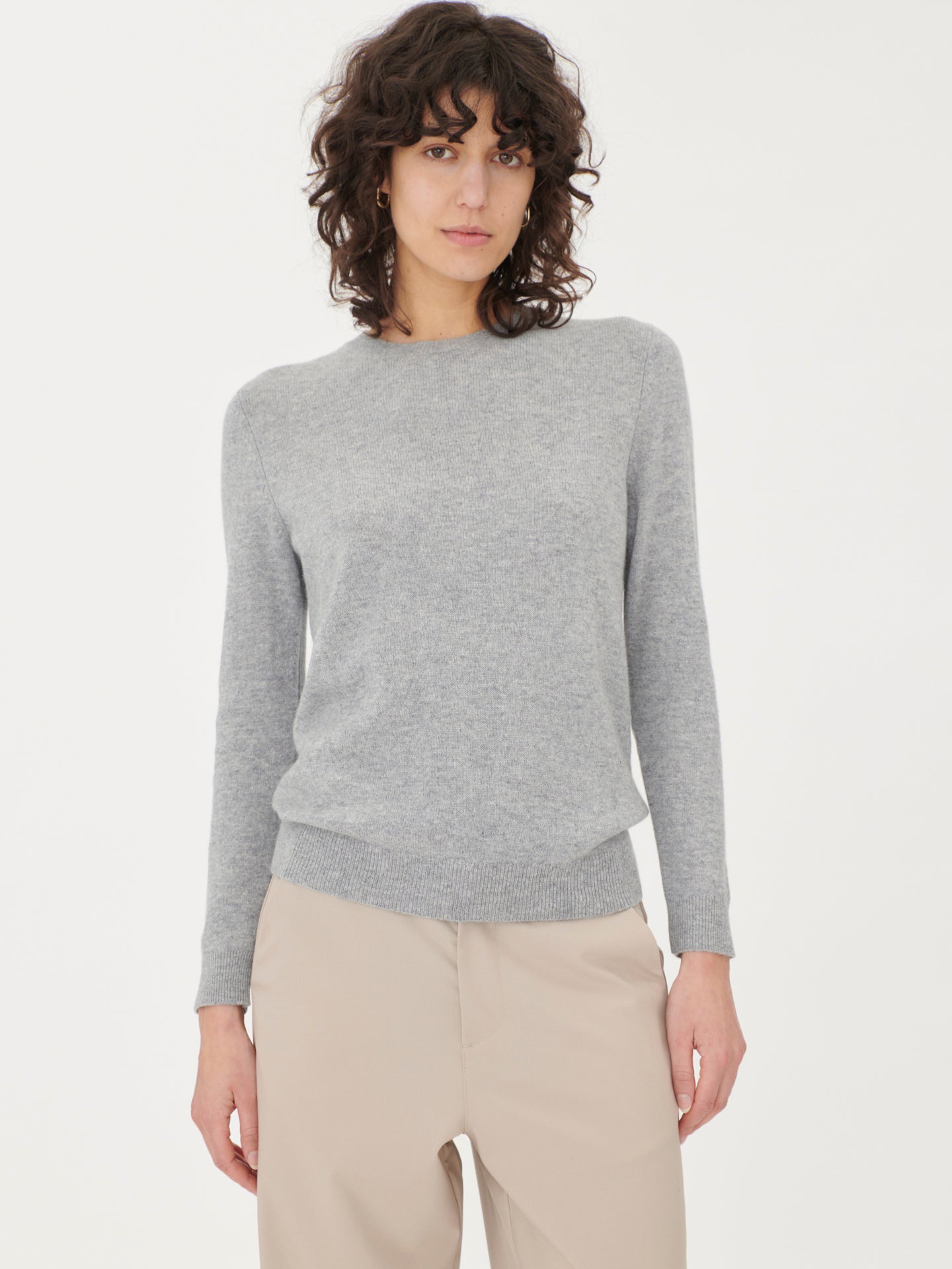Women's Cashmere Hat & Sweater Set Light Gray- Gobi Cashmere