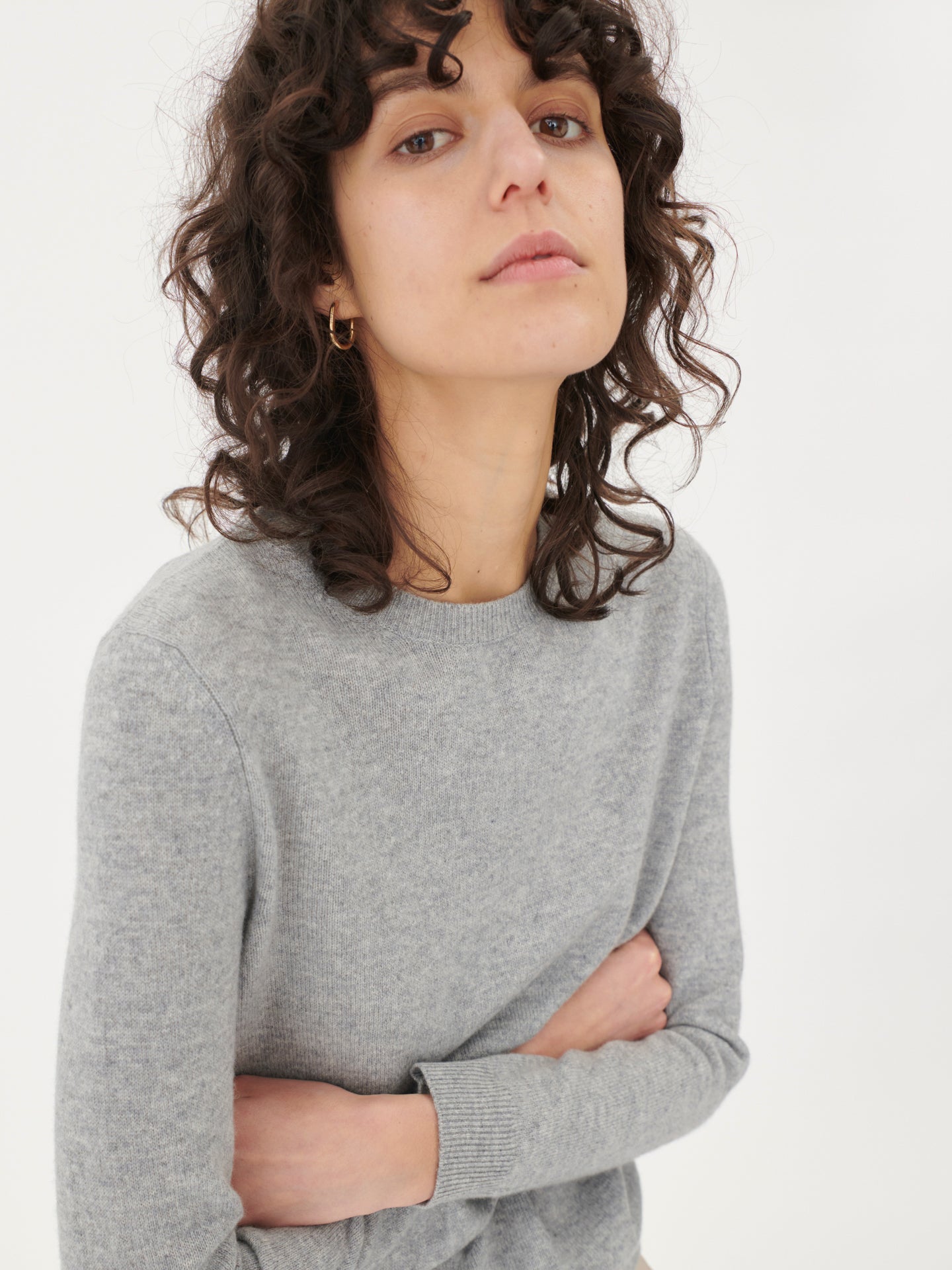 Women's Cashmere Hat & Sweater Set Light Gray- Gobi Cashmere