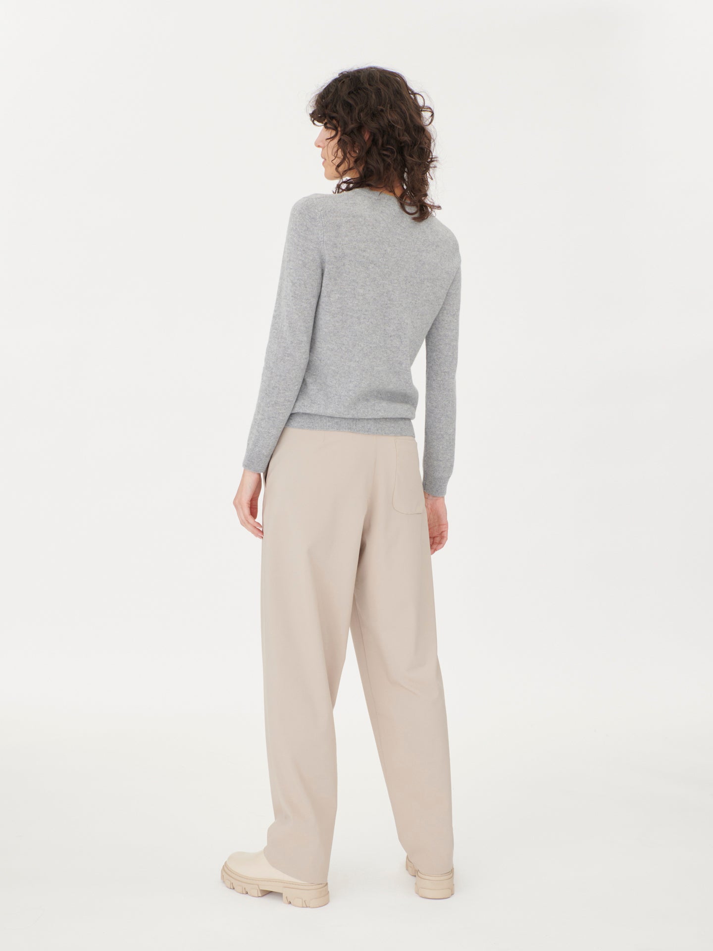 Women's Cashmere Hat & Sweater Set Light Gray- Gobi Cashmere