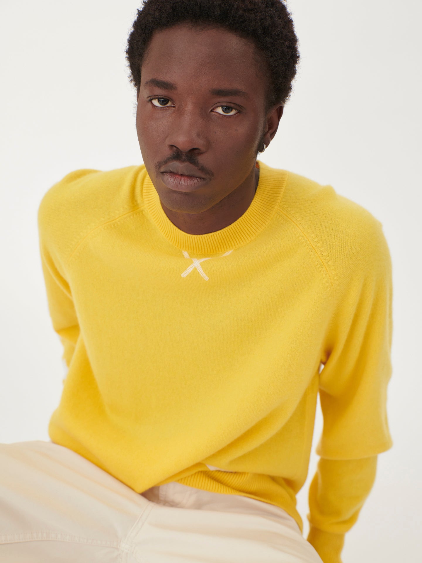 Men's Cashmere 1981 C-neck Yellow - Gobi Cashmere