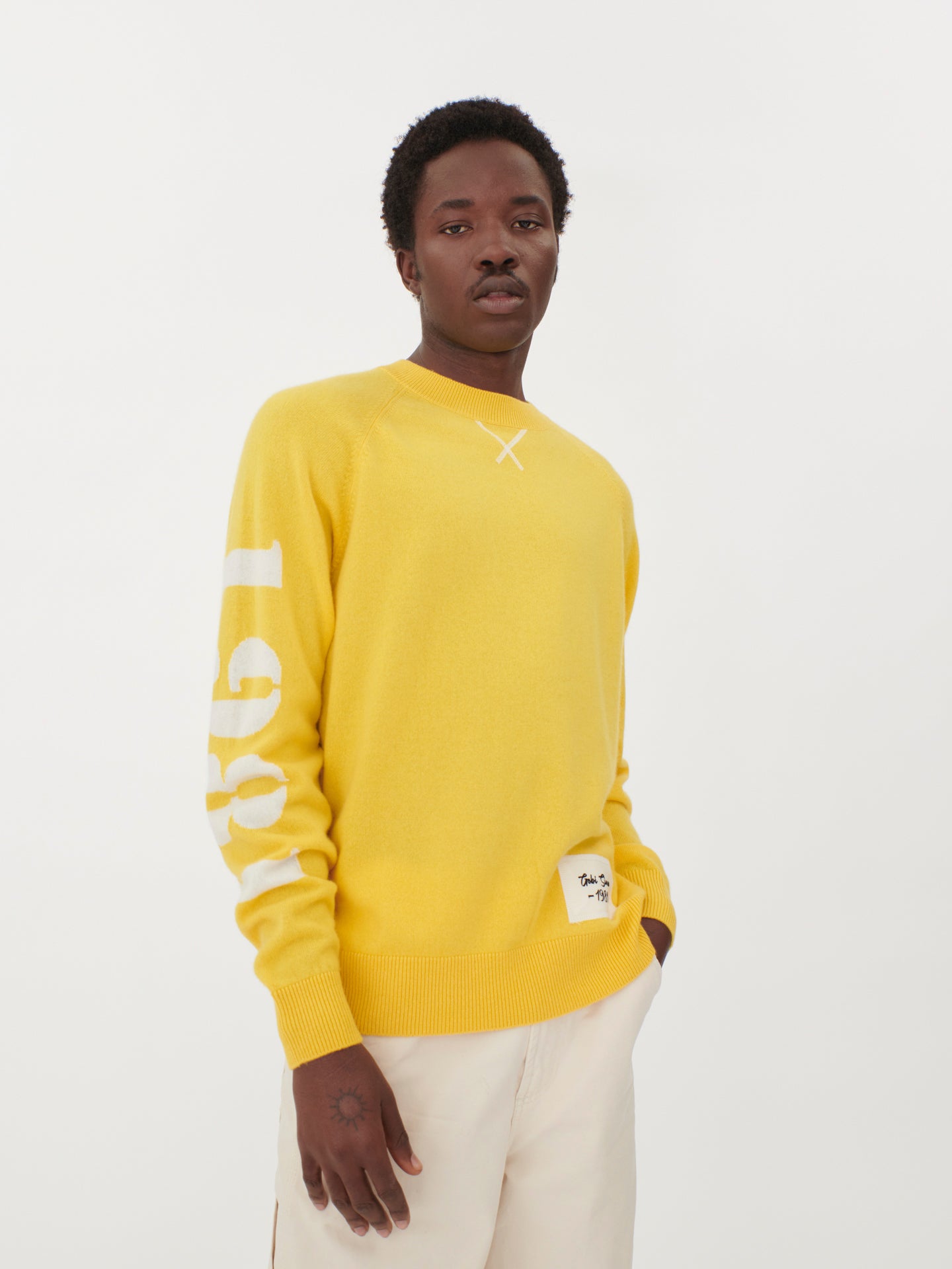 Men's Cashmere 1981 C-neck Yellow - Gobi Cashmere