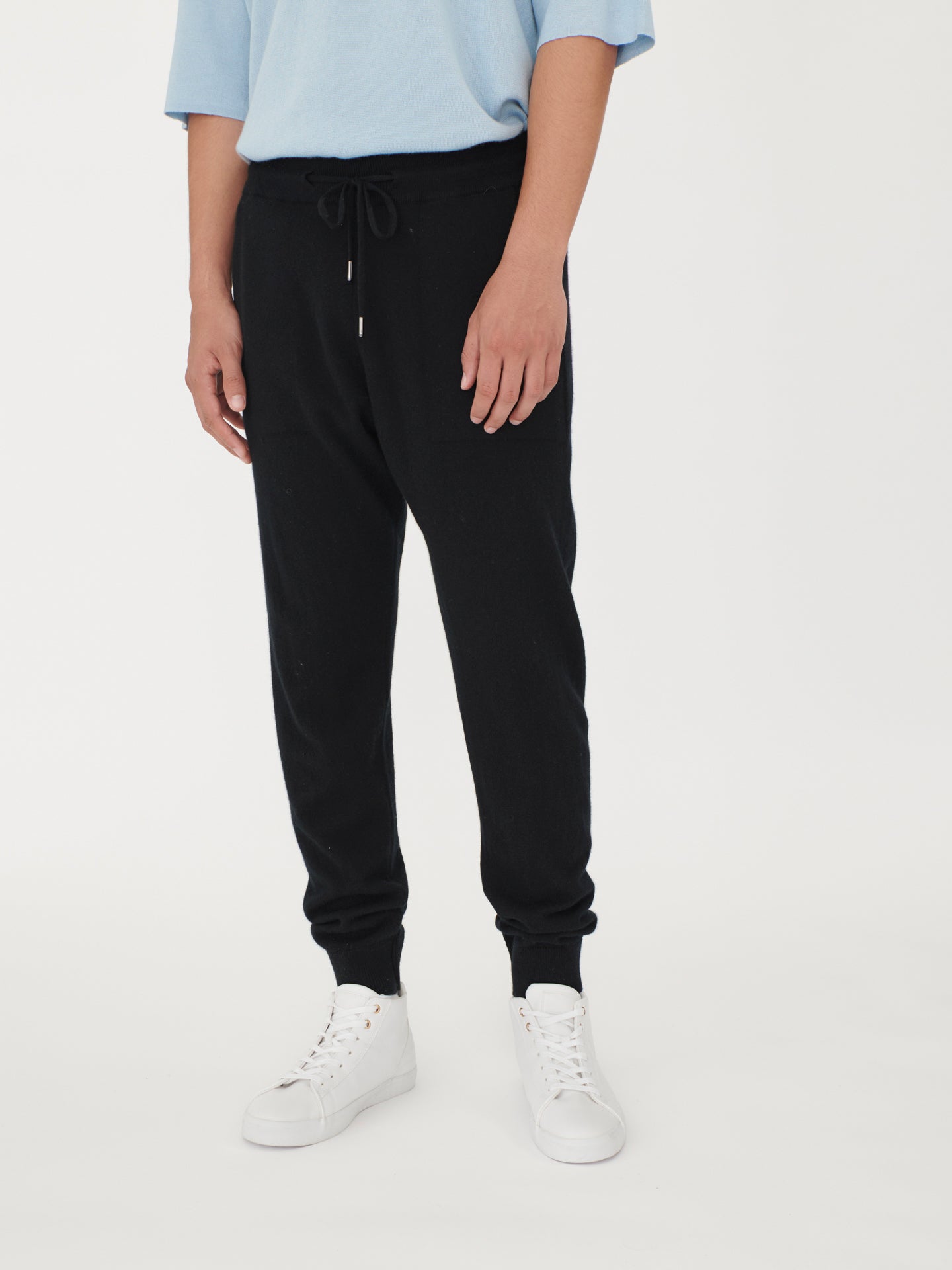 Men's Cashmere Jogger Black - Gobi Cashmere