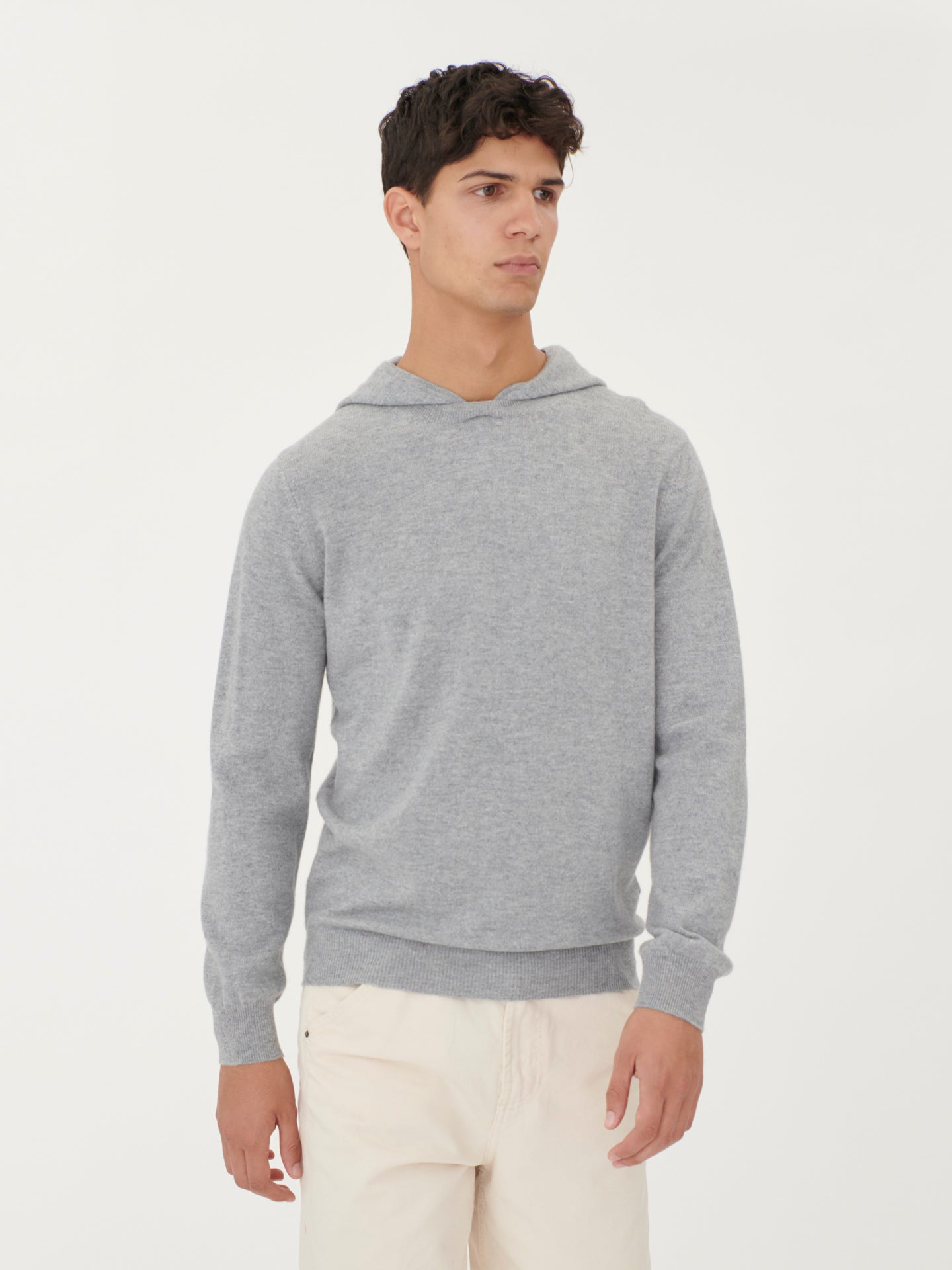 Men's Cashmere Basic Hoodie Vapor Blue - Gobi Cashmere