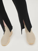 Women’s Front Slit Trousers in Black | GOBI UK #color_black