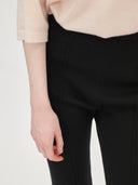 Women’s Front Slit Trousers in Black | GOBI UK #color_black