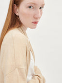 Women's Cashmere Relaxed Shawl Cardigan Beige - Gobi Cashmere #color_beige
