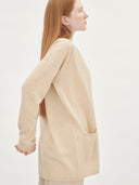 Women's Cashmere Relaxed Shawl Cardigan Beige - Gobi Cashmere #color_beige