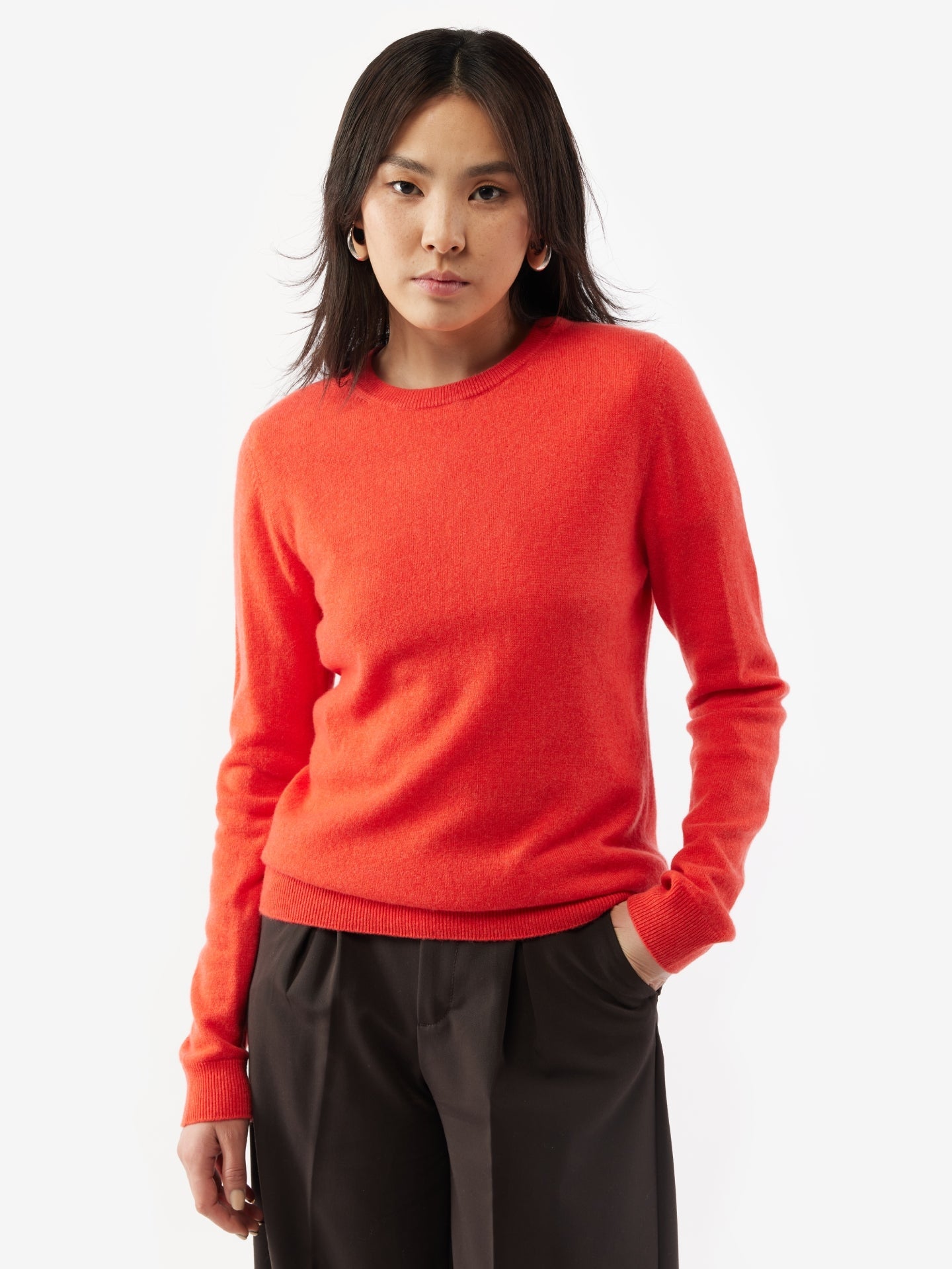 Women's Cashmere Basic Crew Neck Sweater Fiesta - Gobi Cashmere