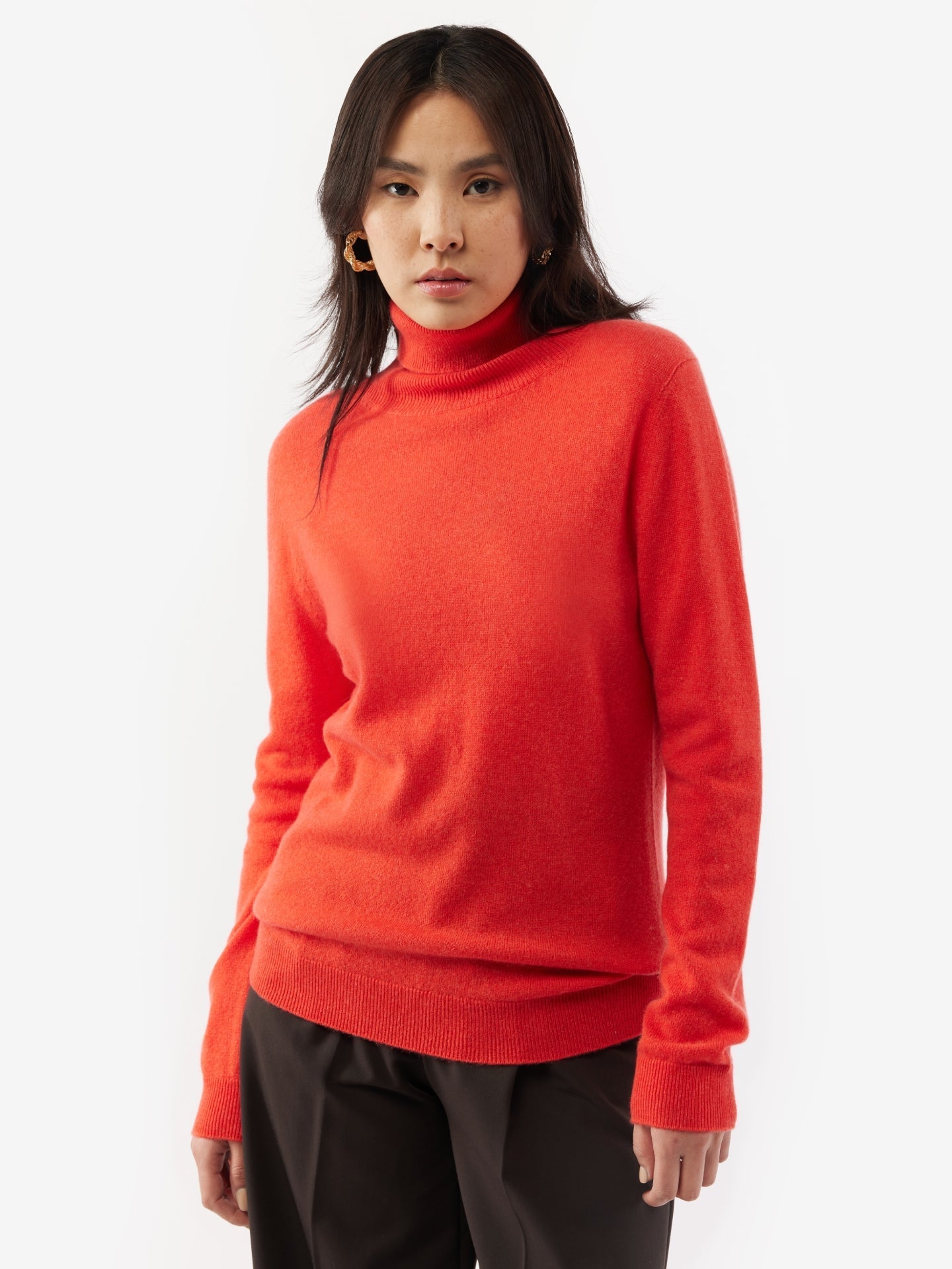 Women's Cashmere Classic Turtle Neck Sweater Fiesta - Gobi Cashmere