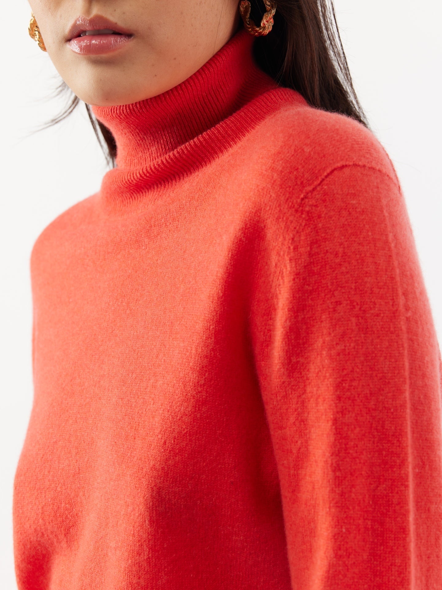 Women's Cashmere Classic Turtle Neck Sweater Fiesta - Gobi Cashmere