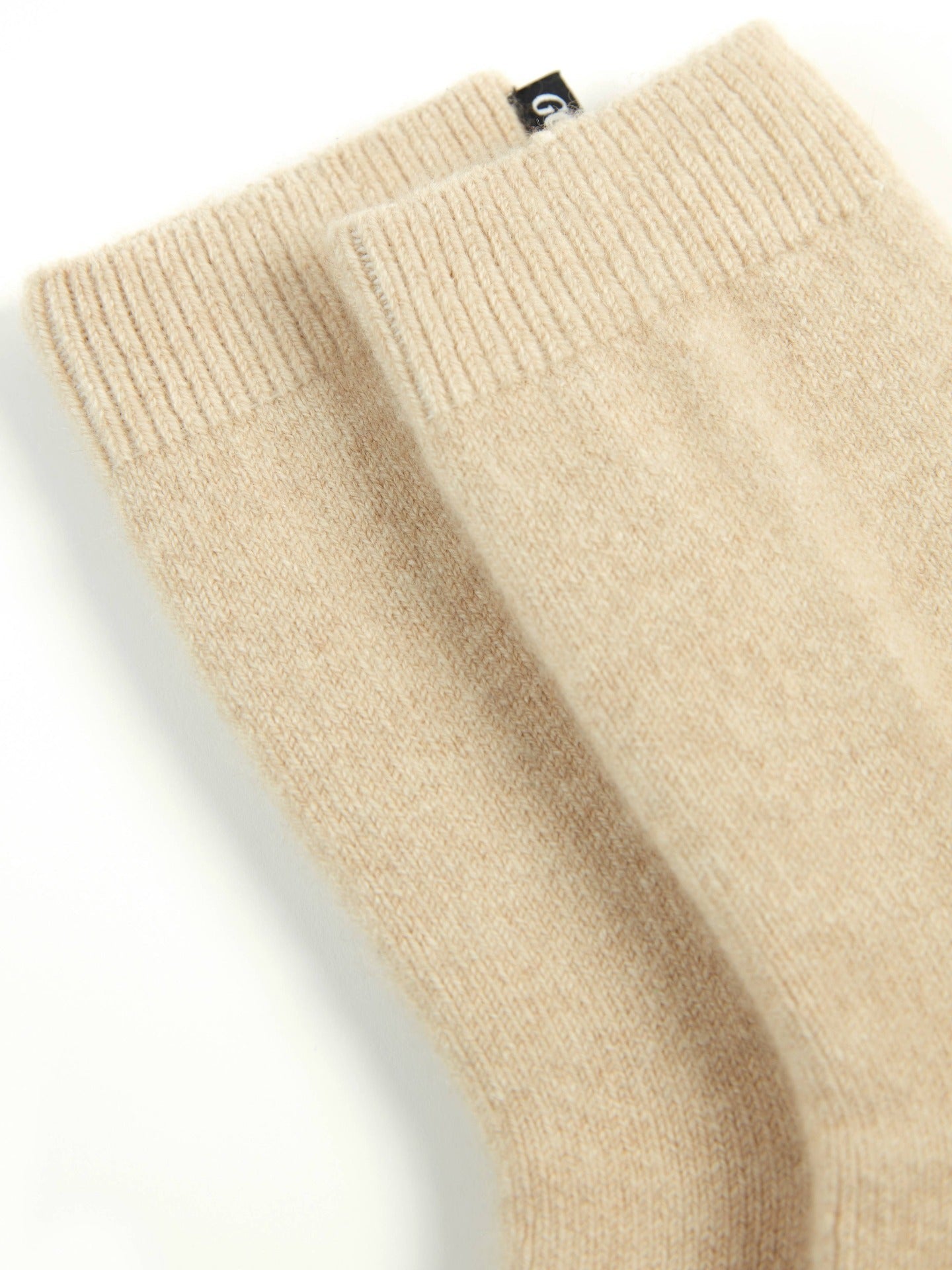 Women's Cashmere Trim Knit Socks Beige - Gobi Cashmere