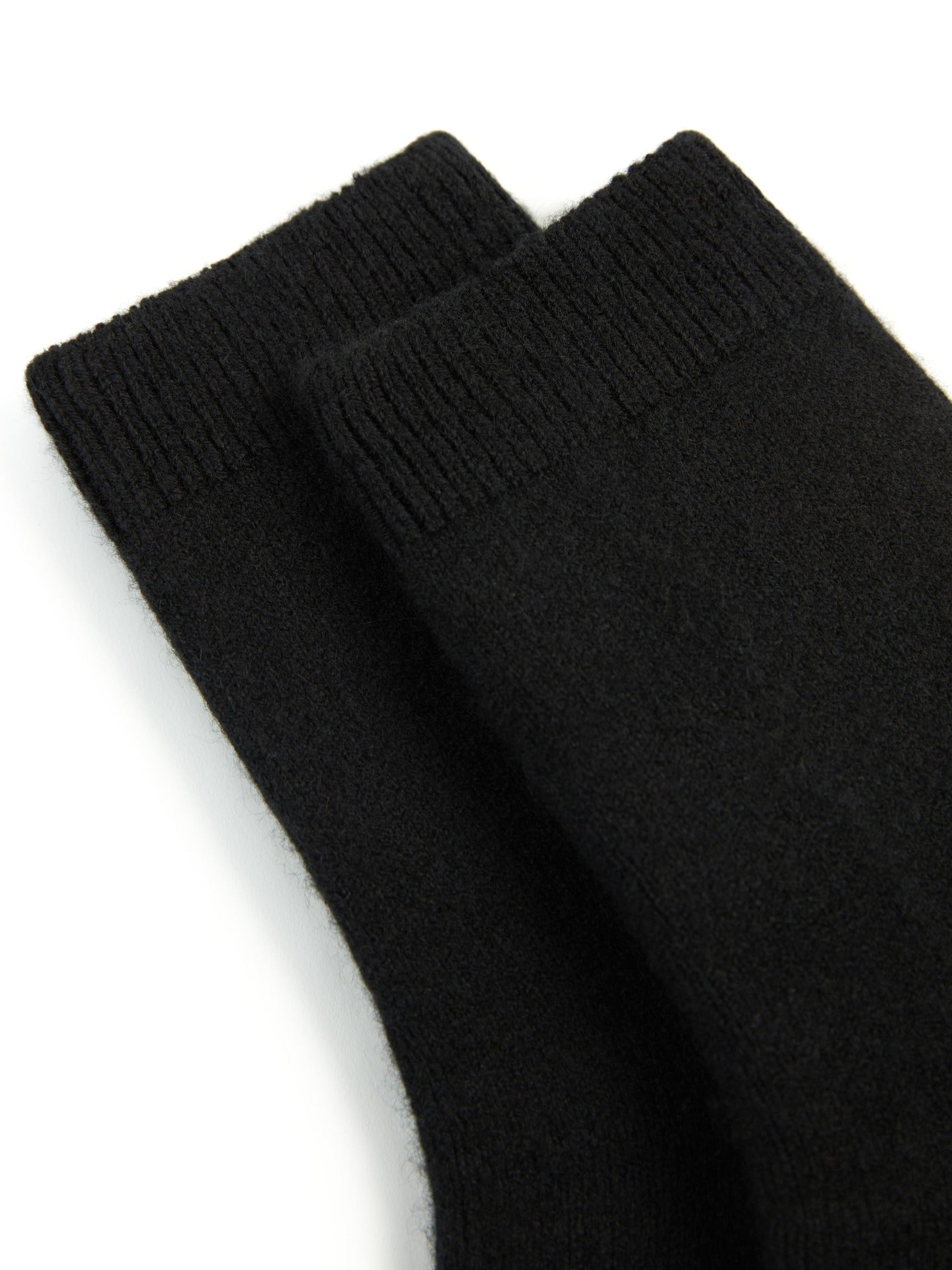 Women's Cashmere Trim Knit Socks Black - Gobi Cashmere