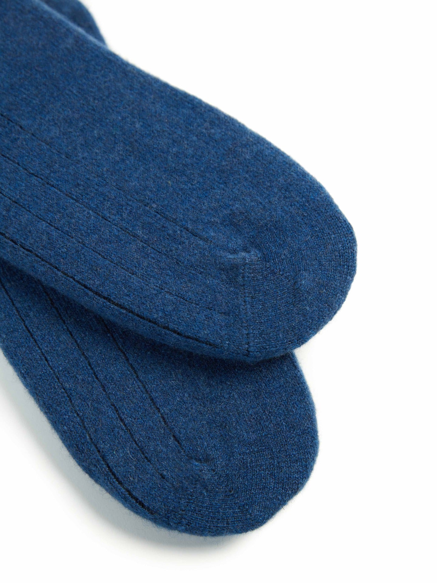 Unisex Cashmere Rib Knit Socks Ensign Blue - Gobi Cashmere