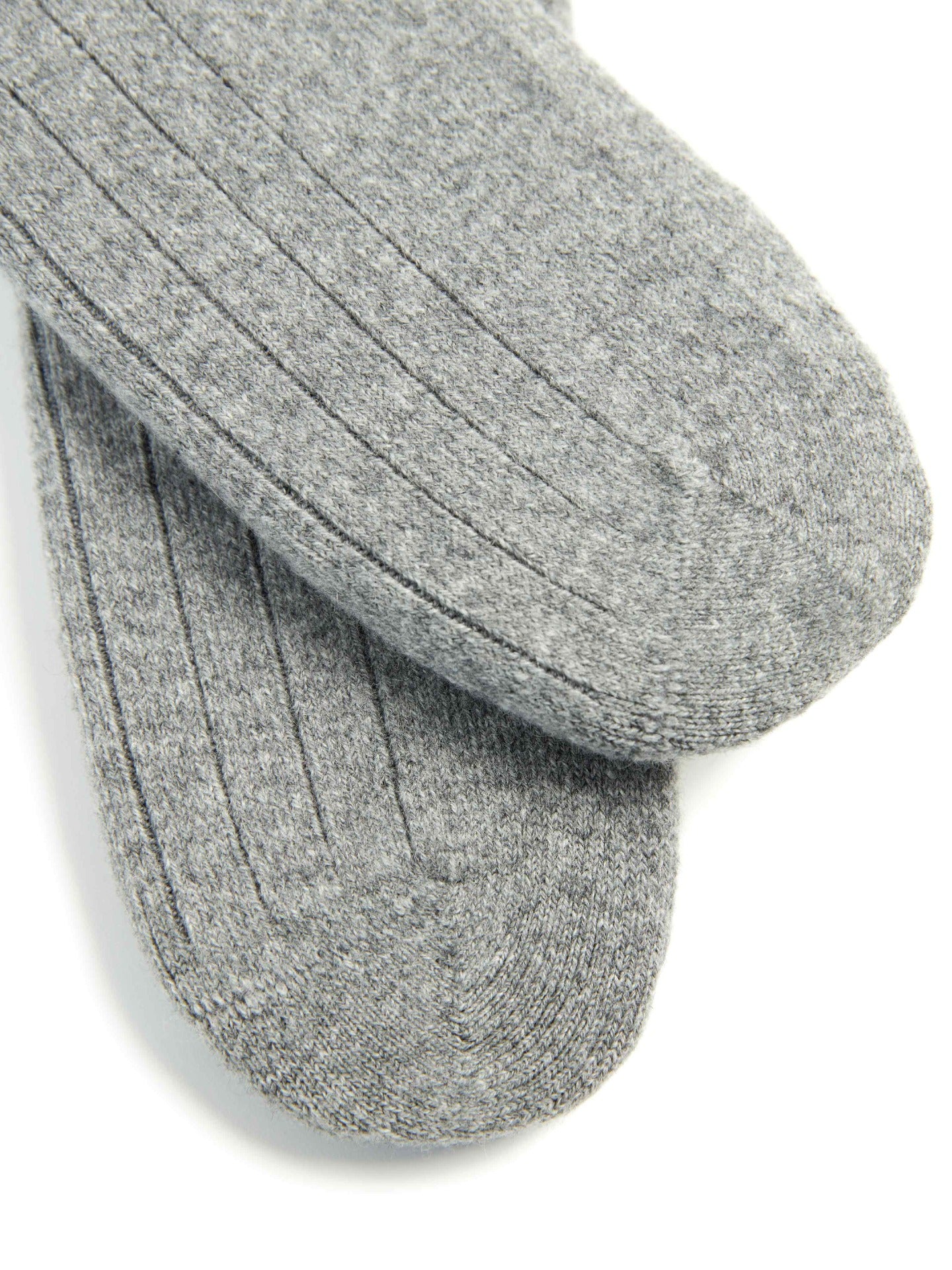 Unisex Cashmere Rib Knit Socks Sharkskin - Gobi Cashmere