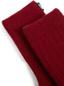 Unisex Cashmere Rib Knit Socks Bordeaux - Gobi Cashmere #color_bordeaux