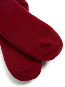 Unisex Cashmere Rib Knit Socks Bordeaux - Gobi Cashmere #color_bordeaux