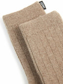 Unisex Cashmere Rib Knit Socks Taupe- Gobi Cashmere