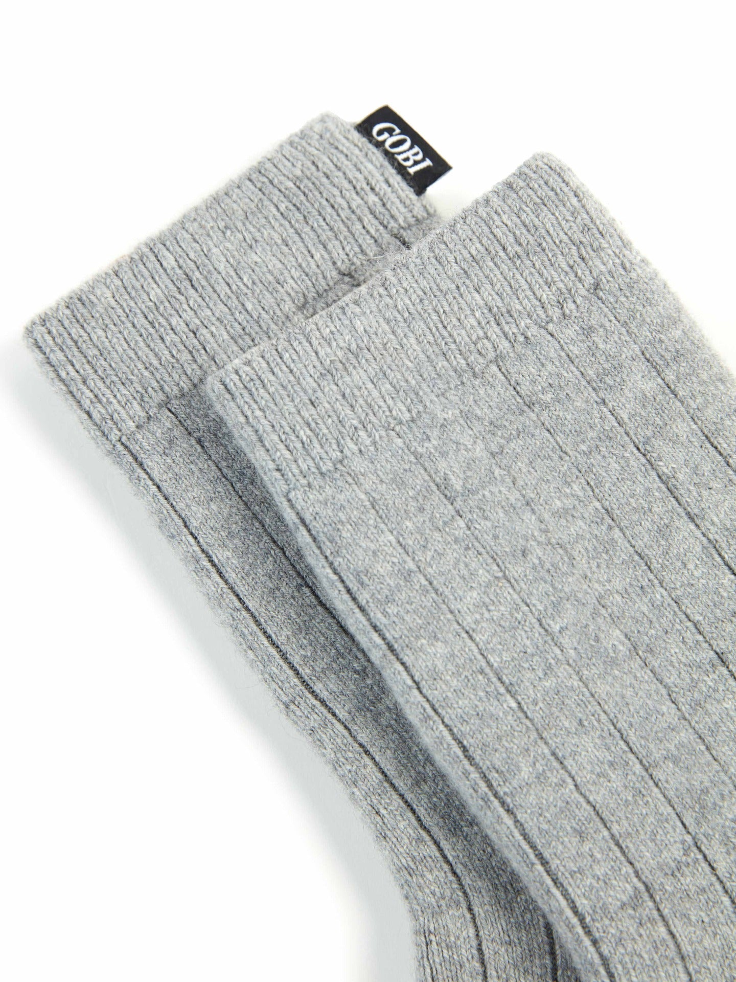 Unisex Cashmere Rib Knit Socks Light Gray - Gobi Cashmere