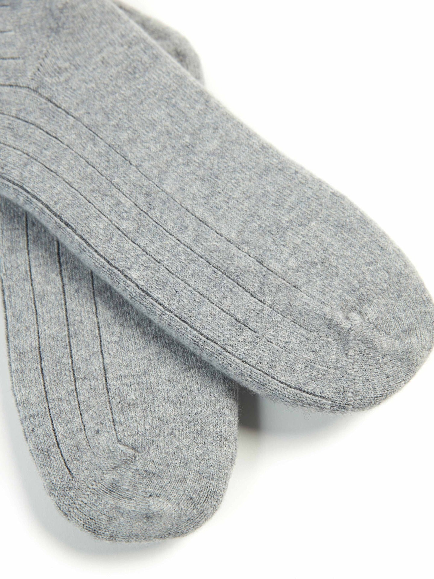 Unisex Cashmere Rib Knit Socks Light Gray - Gobi Cashmere