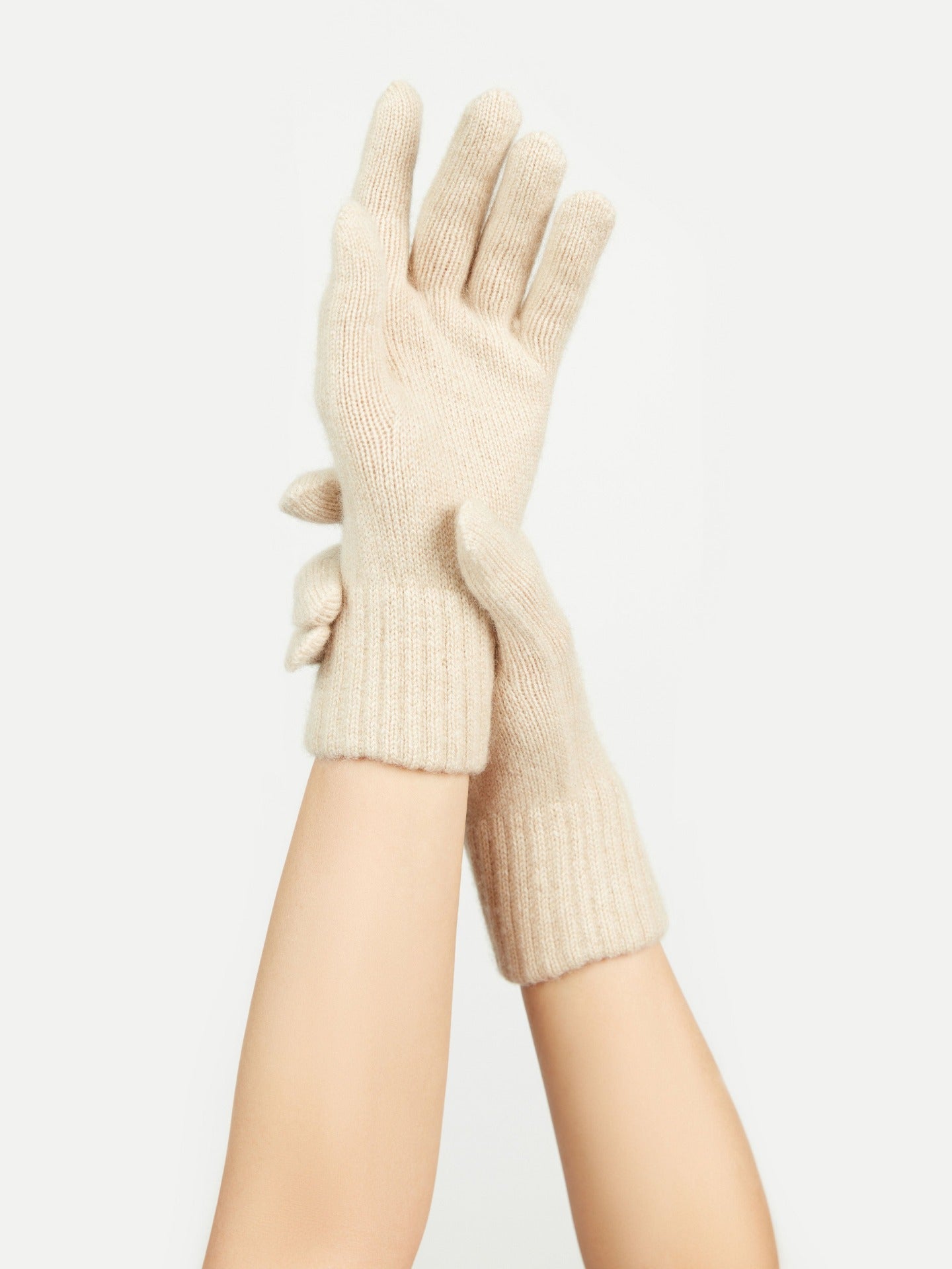 Women's Cashmere Gloves Beige - Gobi Cashmere