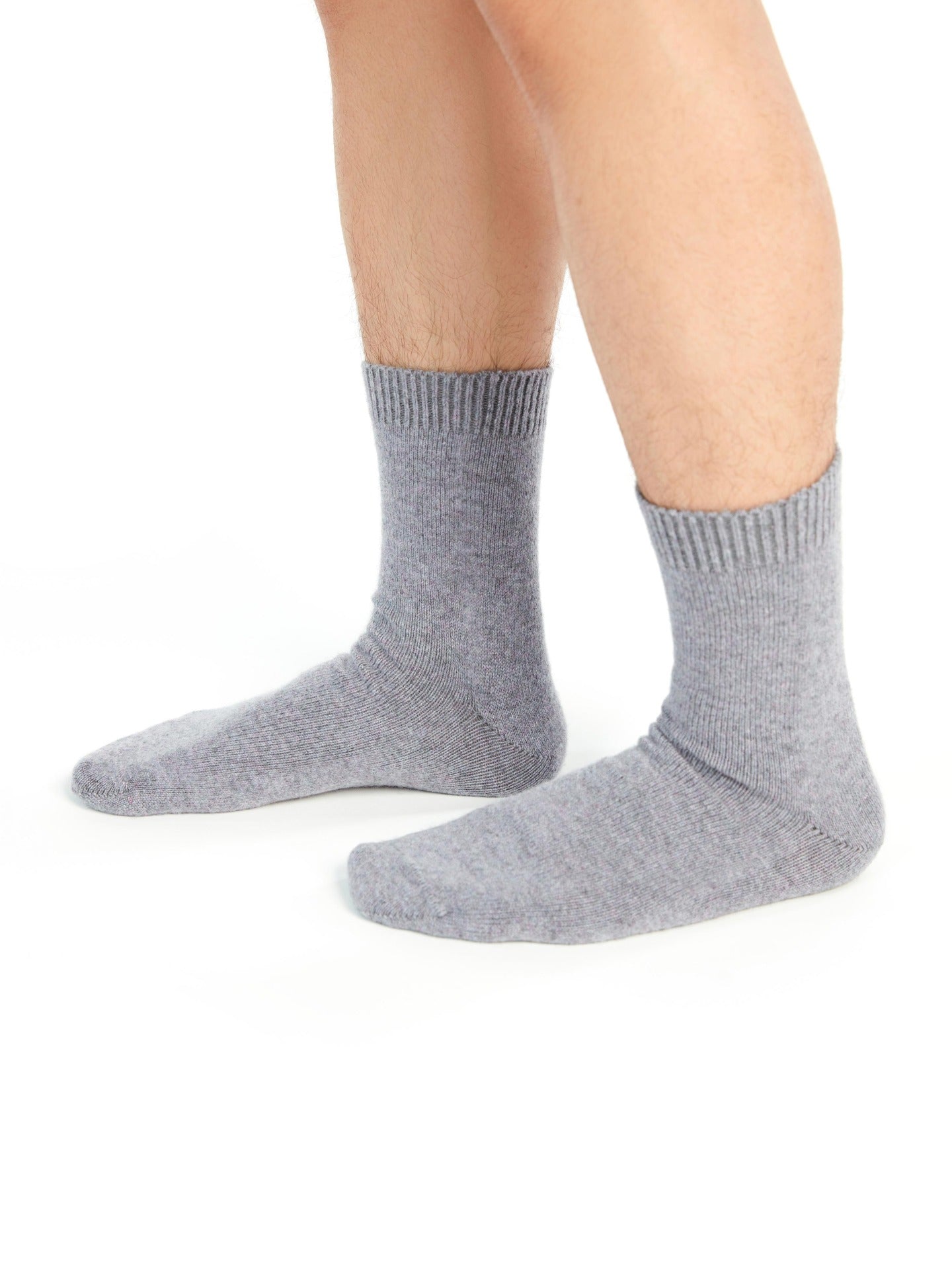 Women's Cashmere Trim Knit Socks Dusty Lavender - Gobi Cashmere