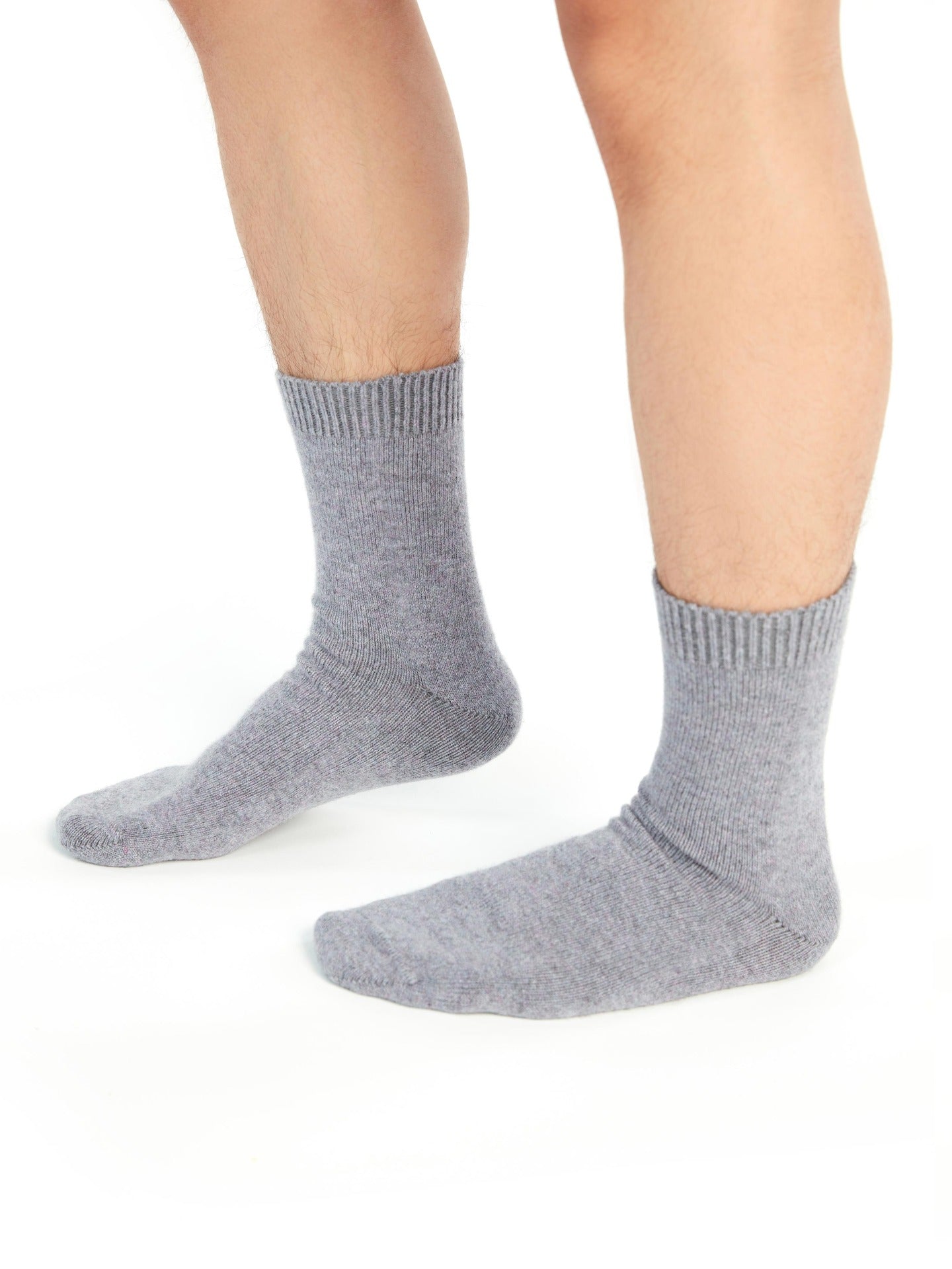 Women's Cashmere Trim Knit Socks Dusty Lavender - Gobi Cashmere