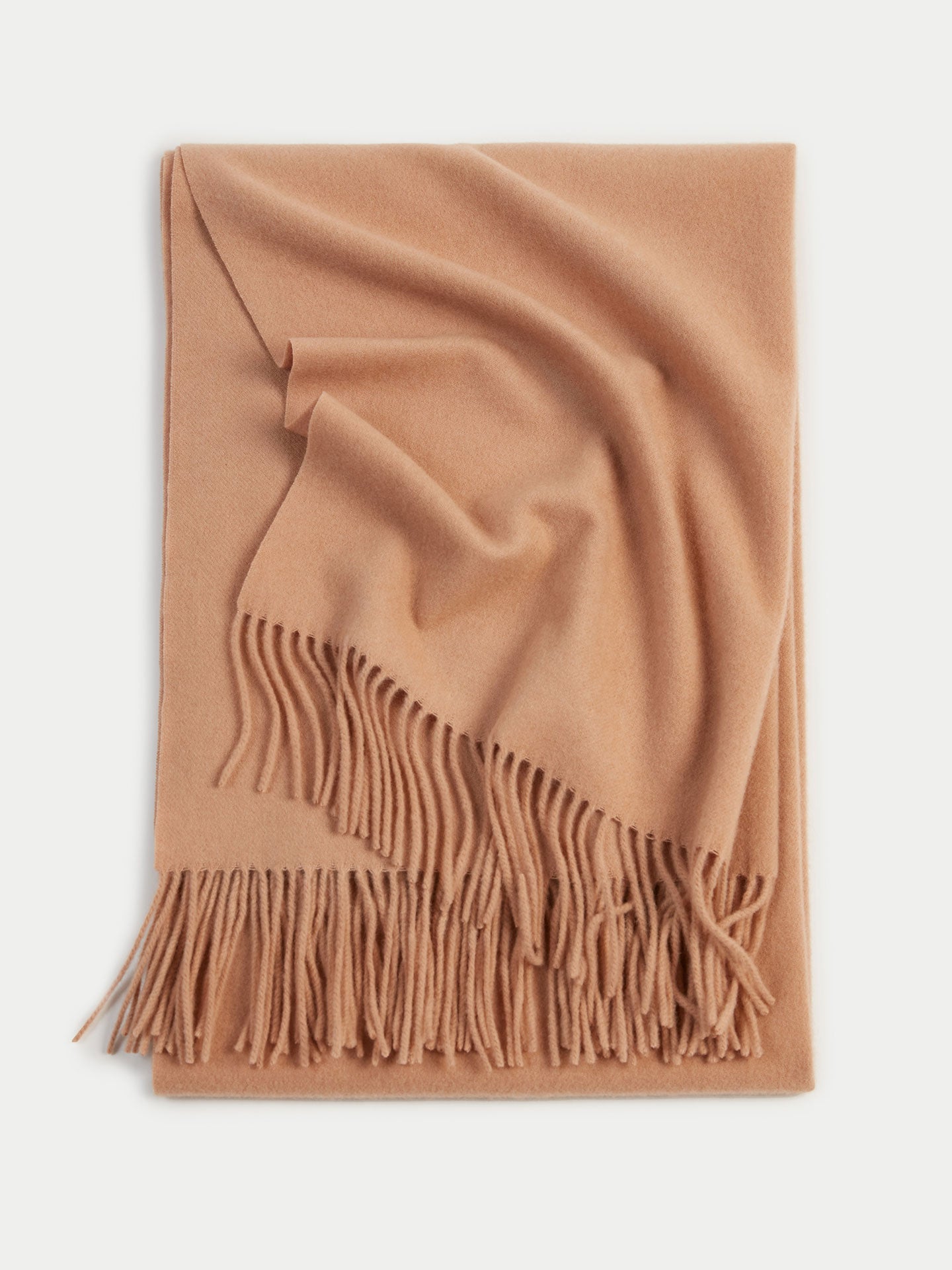 Women's Cashmere Oversized Woven Scarf Light Camel - Gobi Cashmere