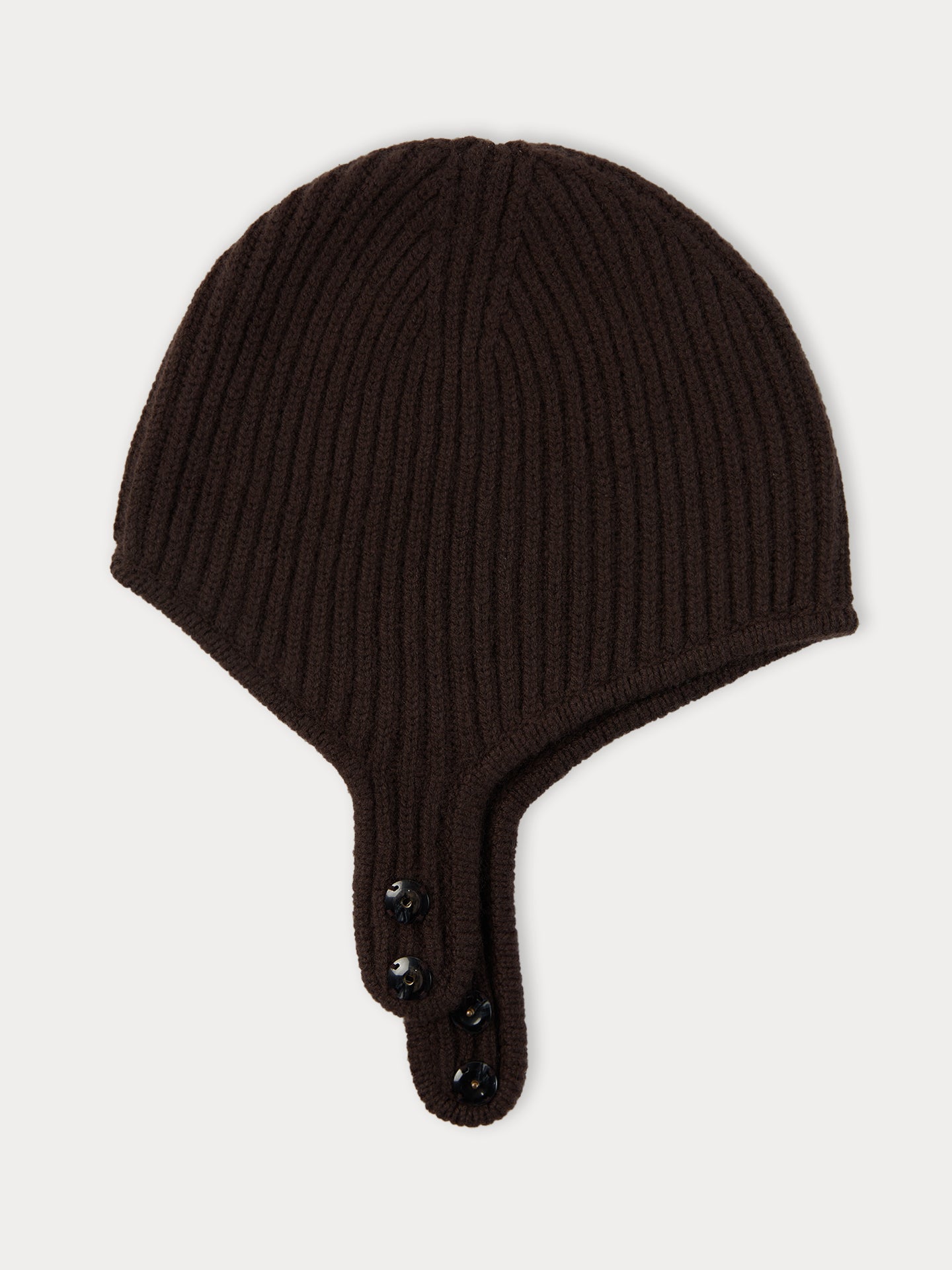Unisex Cashmere Knitted Aviator Cap Turkish Coffee - Gobi Cashmere