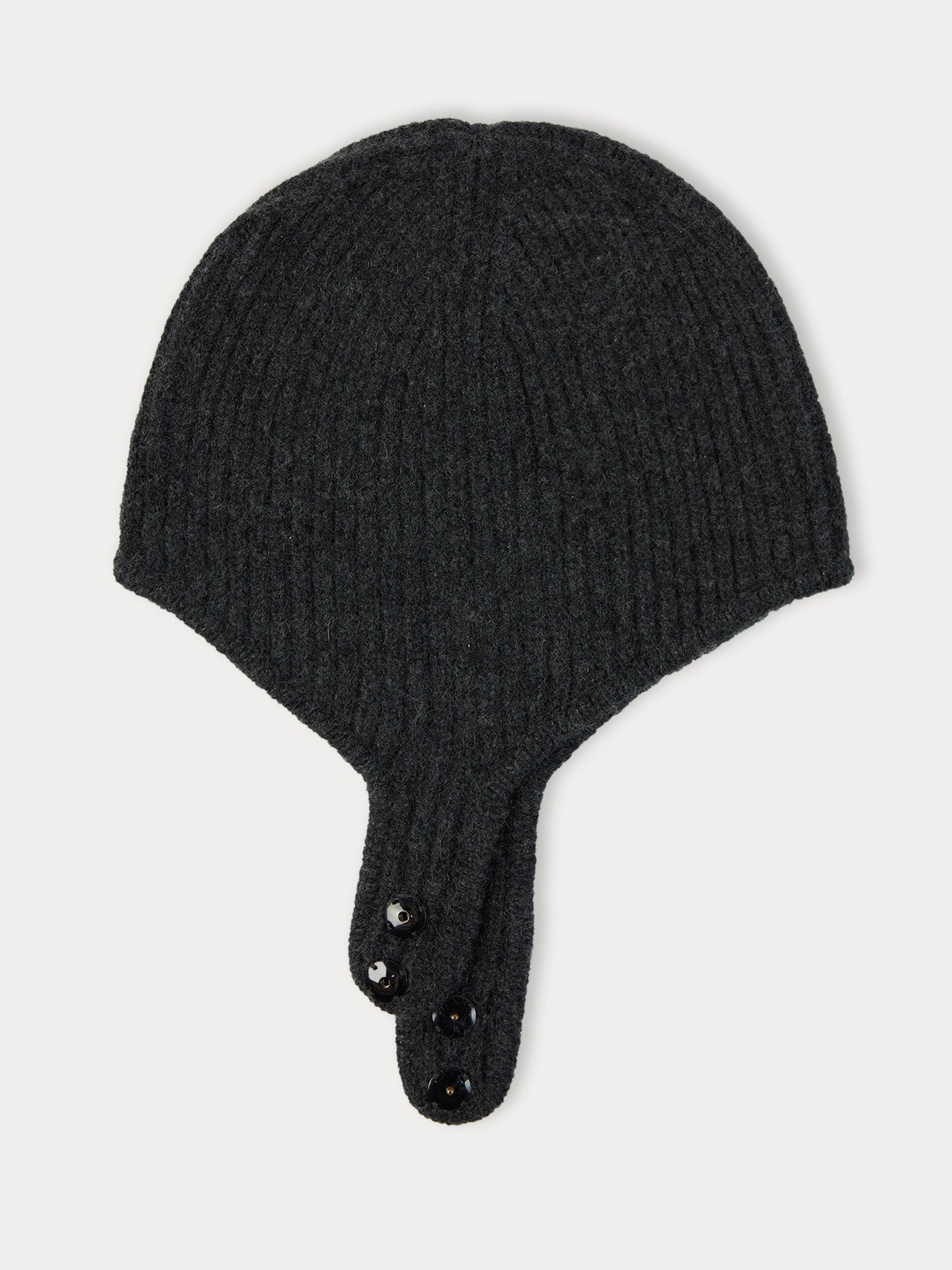 Unisex Cashmere Knitted Aviator Cap Charcoal - Gobi Cashmere