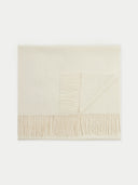 Unisex Cashmere Oversized Woven Scarf White - Gobi Cashmere