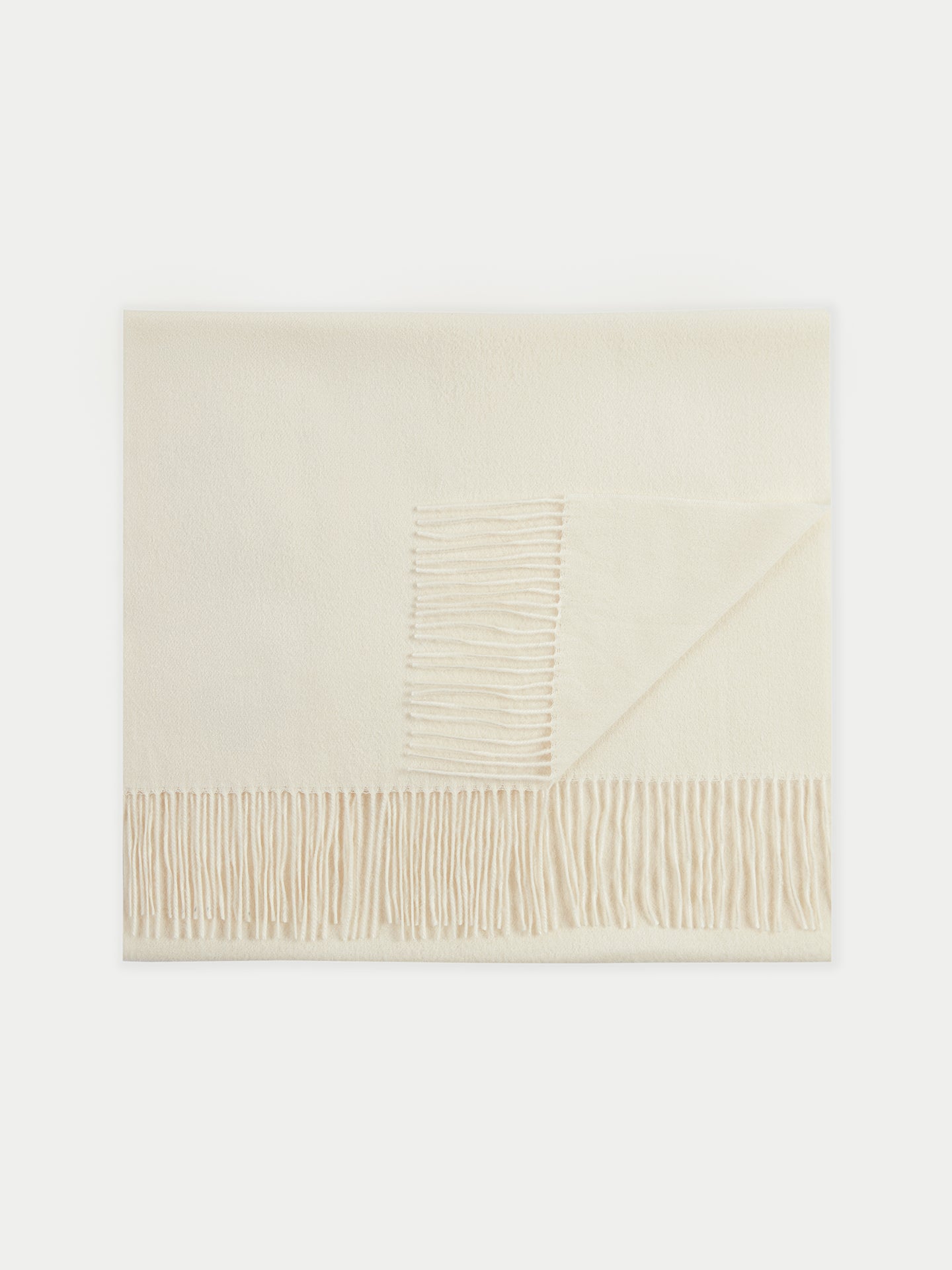 Unisex Cashmere Oversized Woven Scarf White - Gobi Cashmere